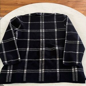 Anne Klein Black and White Plaid Sweater